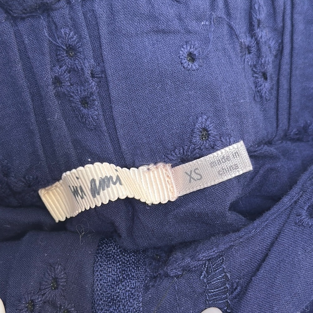 Mi Ami High Waist Blue Shorts with Textured Knit - Picture 2 of 7